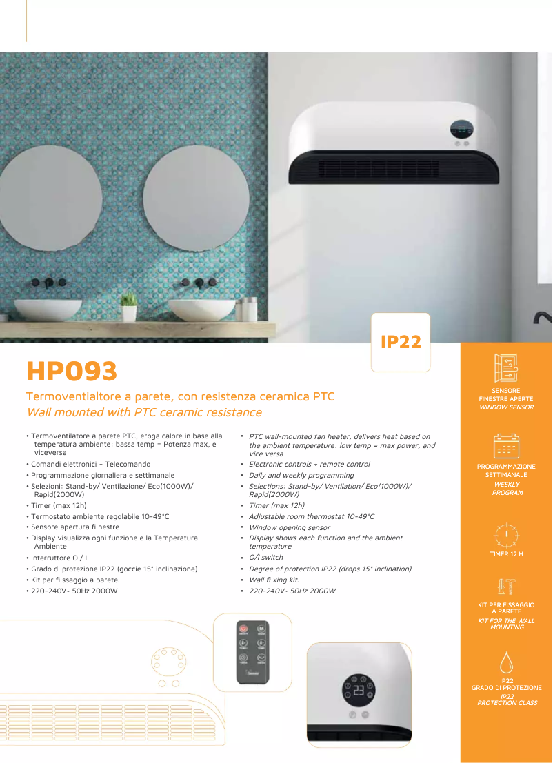 Página 1 del manual Ficha técnica Bimar HP093