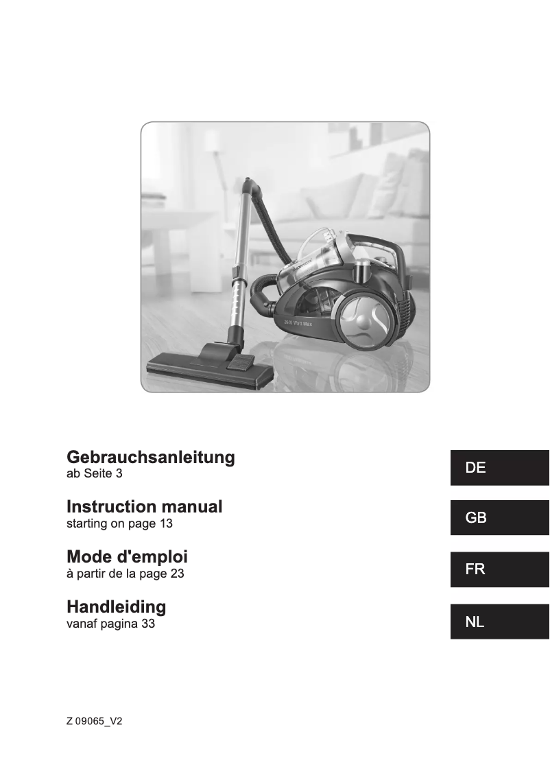 Página nº 1 - Manual de usuario Cleanmaxx Z 09065