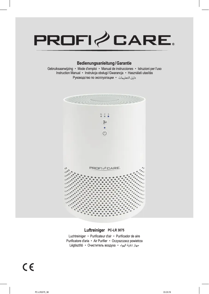 Imagen de la primera página del manual del dispositivo PC-LR 3075