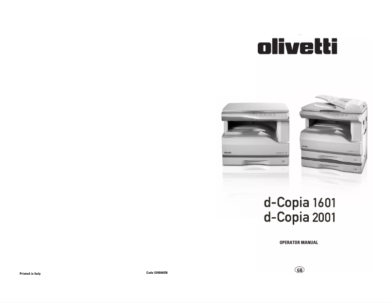 Página nº 1 - Manual de usuario Olivetti d-COPIA 2001