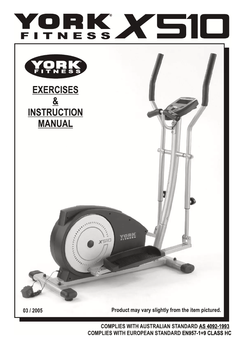 Página nº 1 - Manual de usuario York Fitness X510