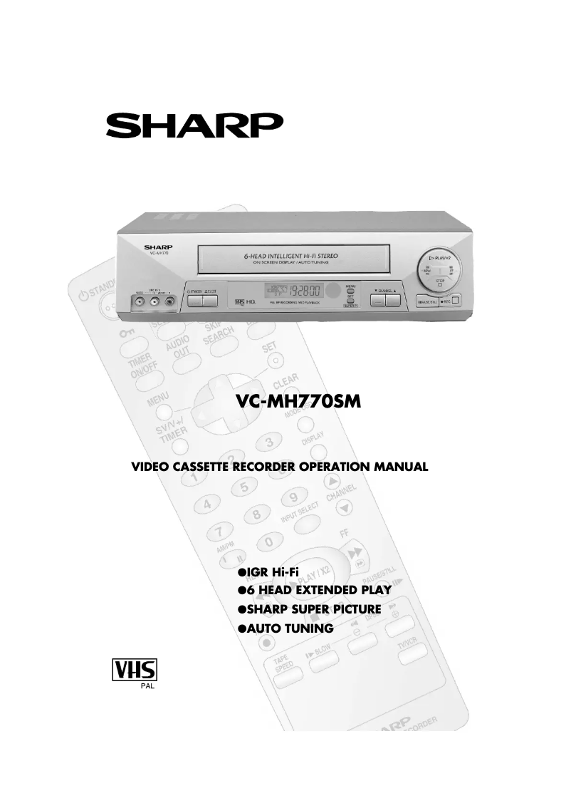 Página nº 1 - Manual de usuario Sharp VC-MH770SM