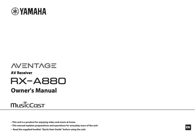 Página 1 del manual Manual de usuario Yamaha Aventage RX-A880
