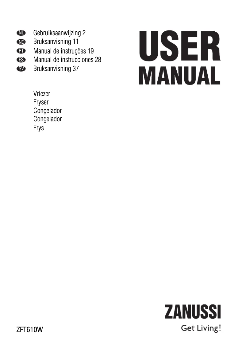 Imagen de la primera página del manual del dispositivo ZFT 610 W