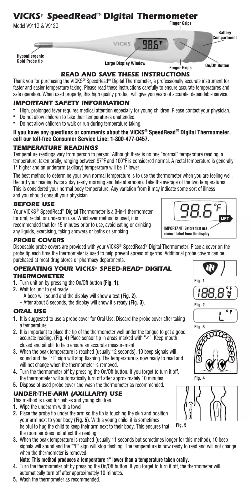 Imagen de la primera página del manual del dispositivo SpeedRead V912G