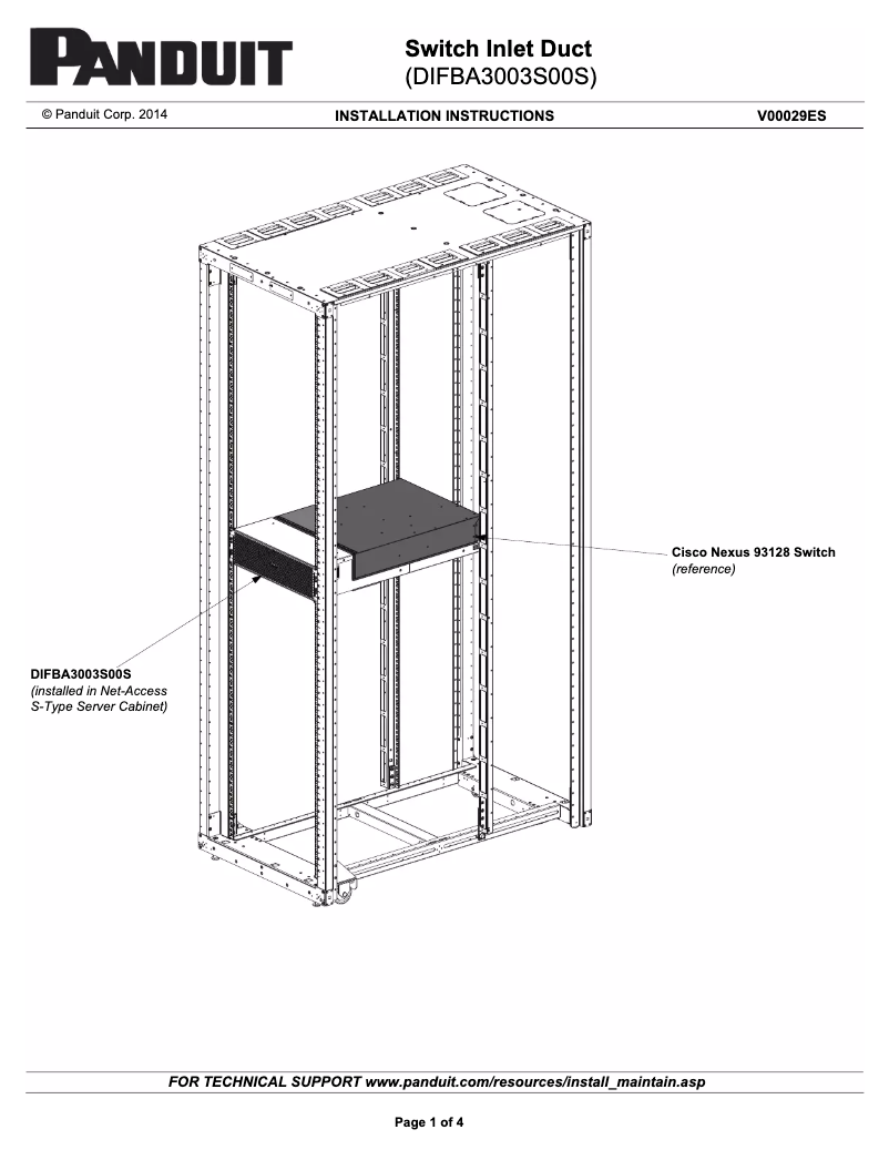Página 1 del manual Manual de instrucciones Panduit DIFBA3003S00S