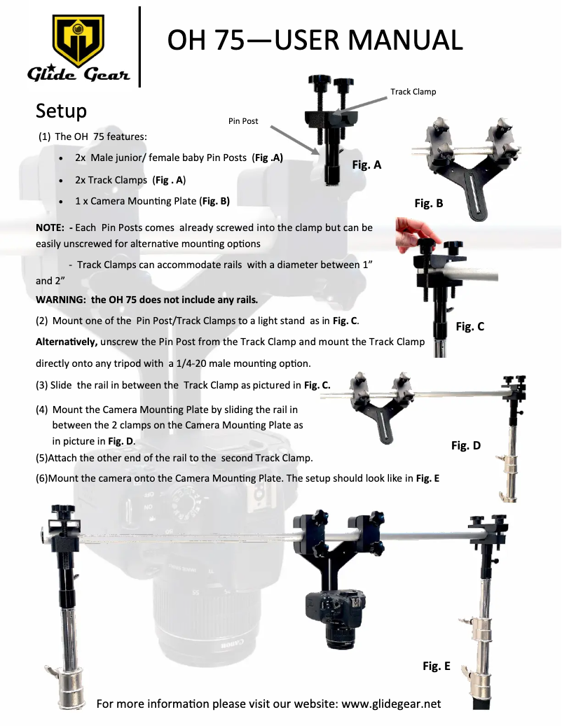 Página 1 del manual Manual de usuario Glide Gear OH 75