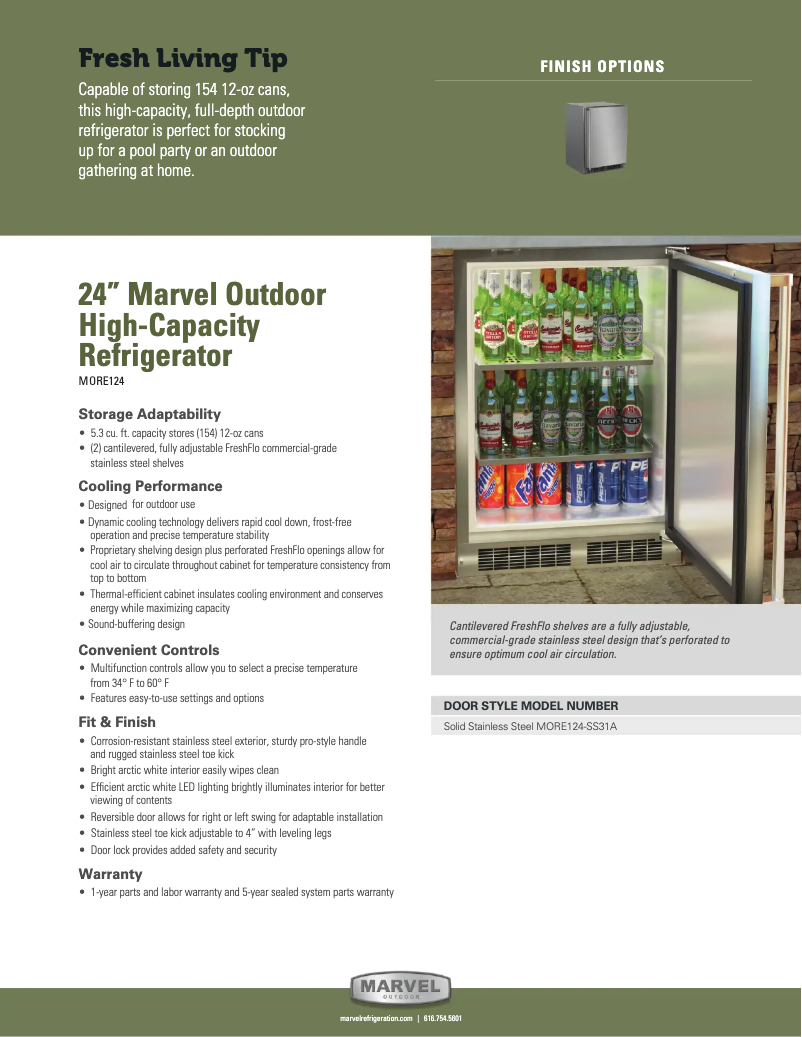 Página 1 del manual Guía de instalación Marvel MORE124SS31A