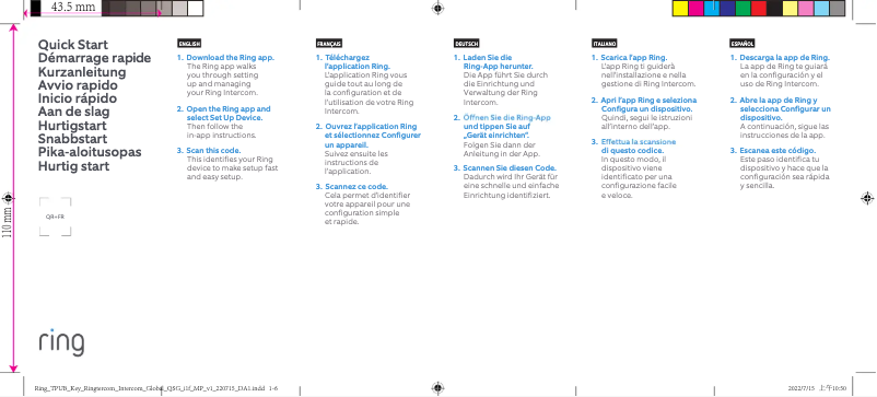 Imagen de la primera página del manual del dispositivo Intercom