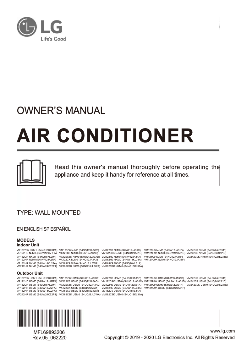 Página nº 1 - Manual de usuario LG VP242HR