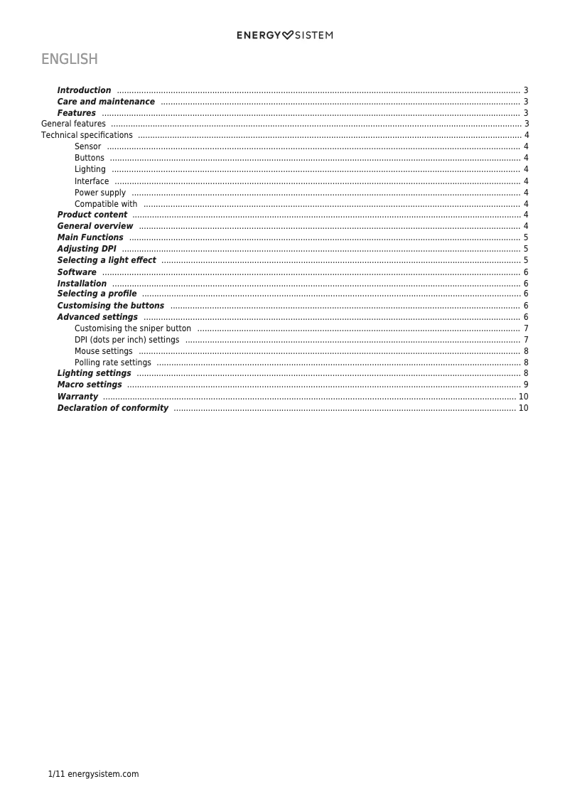 Página nº 1 - Manual de usuario Energy Sistem ESG M2