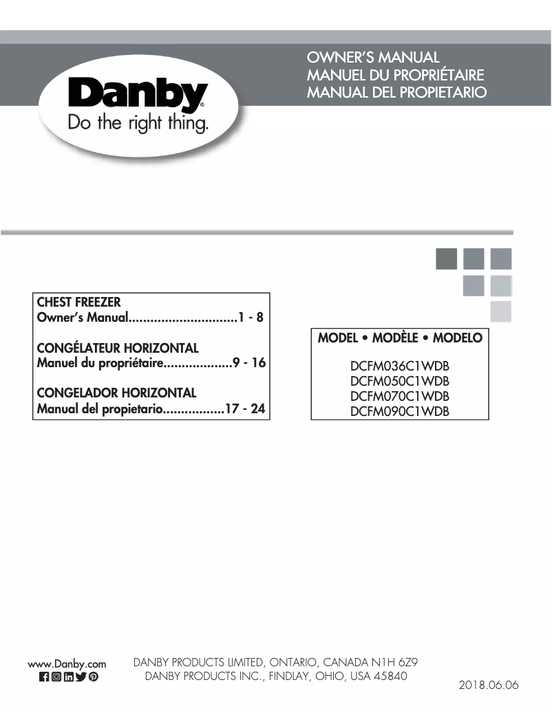 Imagen de la primera página del manual del dispositivo DCFM050C1WDB