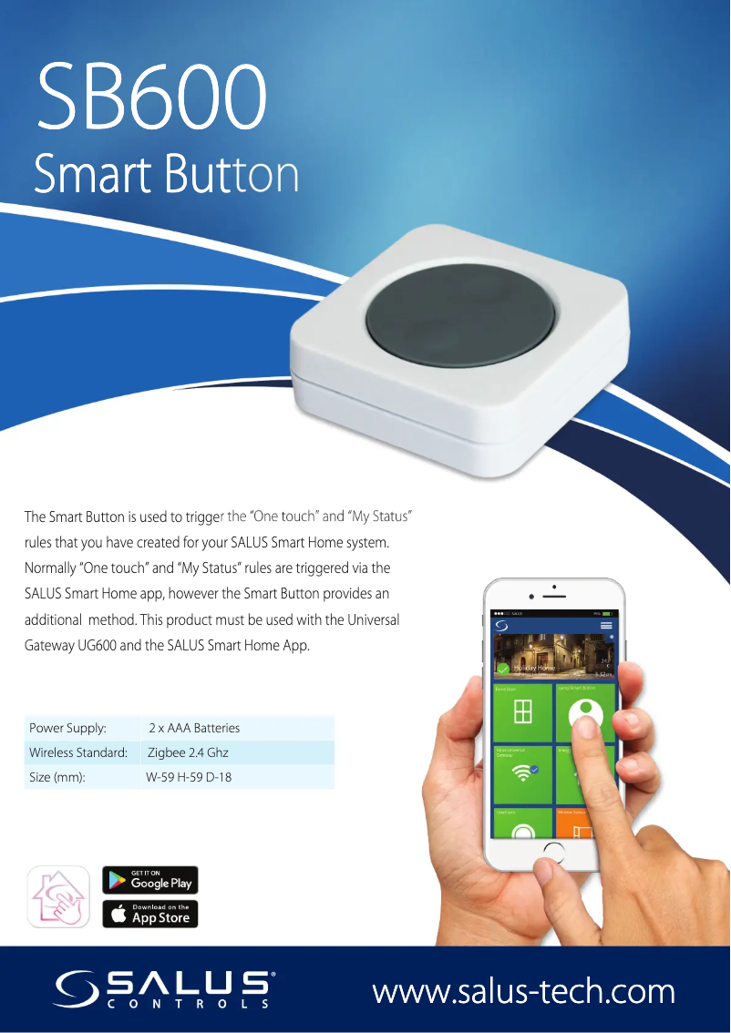 Página 1 del manual Ficha técnica Salus SB600