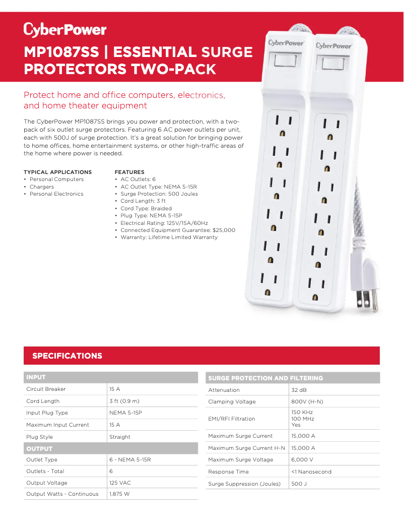 Imagen de la primera página del manual del dispositivo MP1087SS