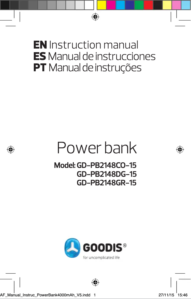 Página 1 del manual Manual de usuario Goodis GD-PB2148
