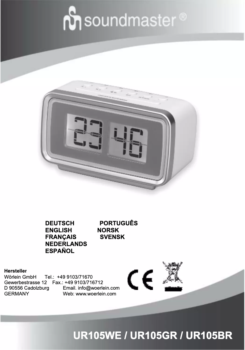 Imagen de la primera página del manual del dispositivo UR105GR