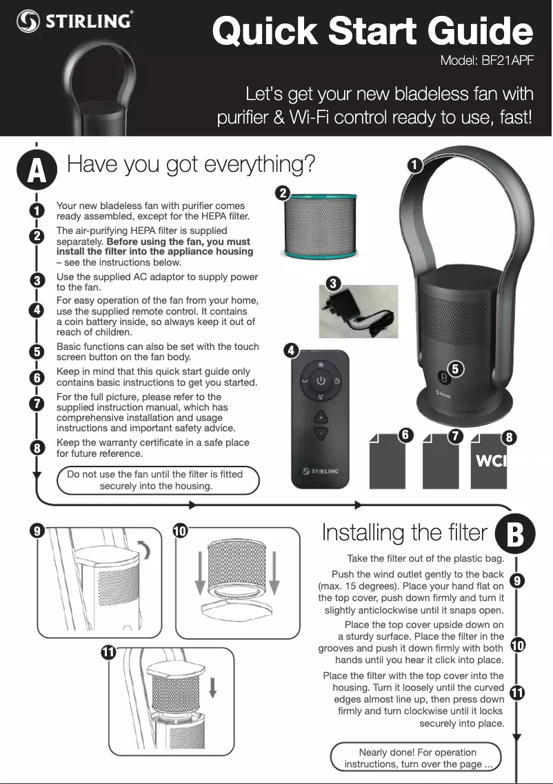 Imagen de la primera página del manual del dispositivo BF21APF