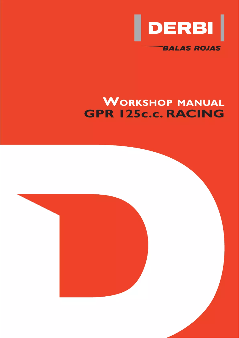 Página 1 del manual Manual de usuario Derbi GPR 125 cc Racing