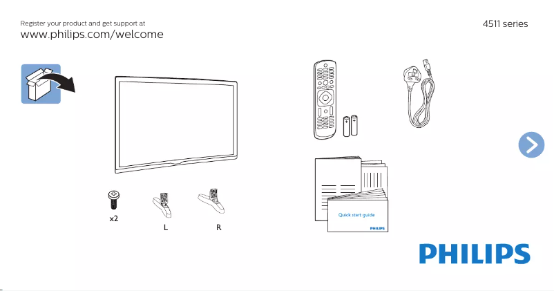 Página 1 del manual Guía de inicio rápido Philips 24PFD4511
