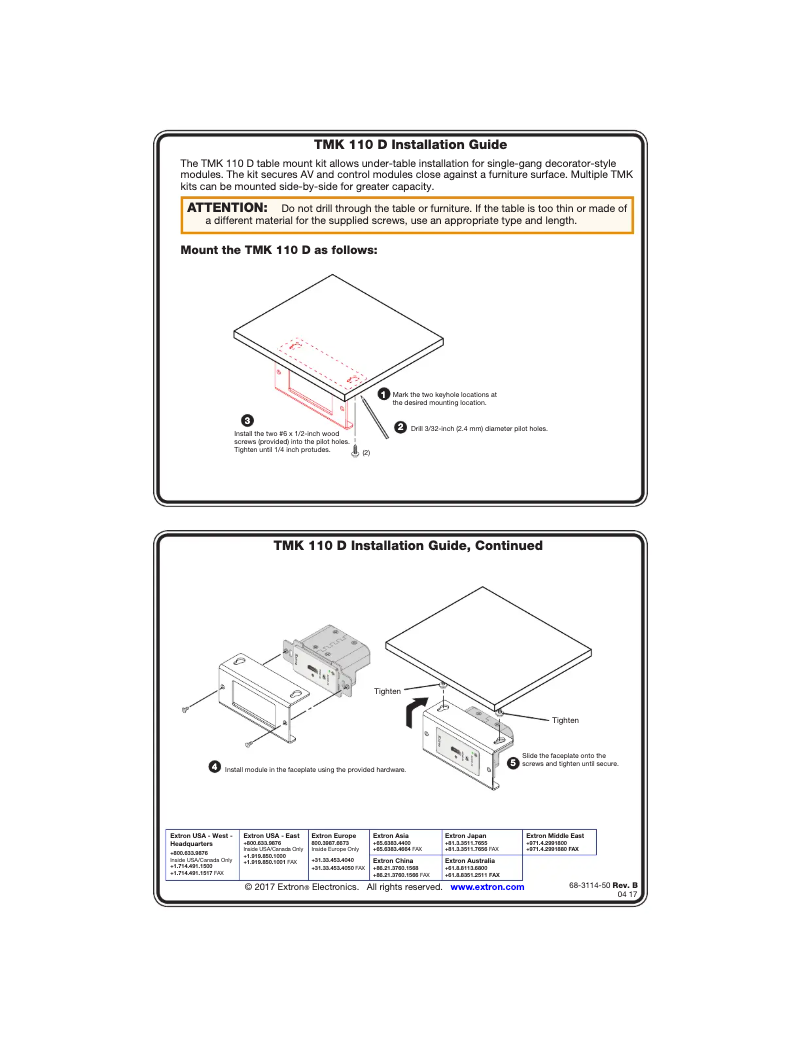 Imagen de la primera página del manual del dispositivo TMK 110 D