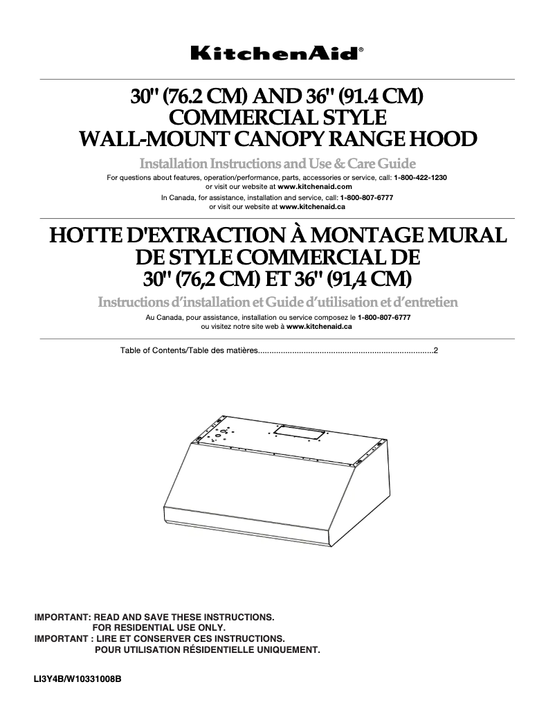 Imagen de la primera página del manual del dispositivo KXU8036YSS