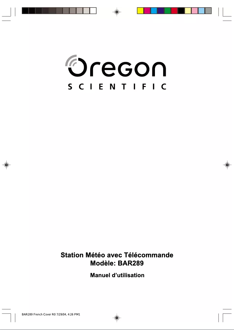 Página nº 1 - Manual de usuario Oregon Scientific BAR289