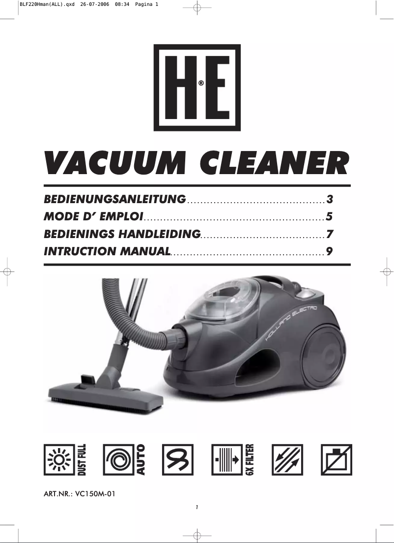 Imagen de la primera página del manual del dispositivo BLF220