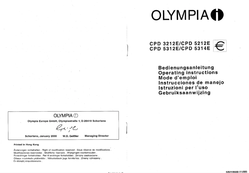 Página 1 del manual Manual de usuario Olympia CPD5312E