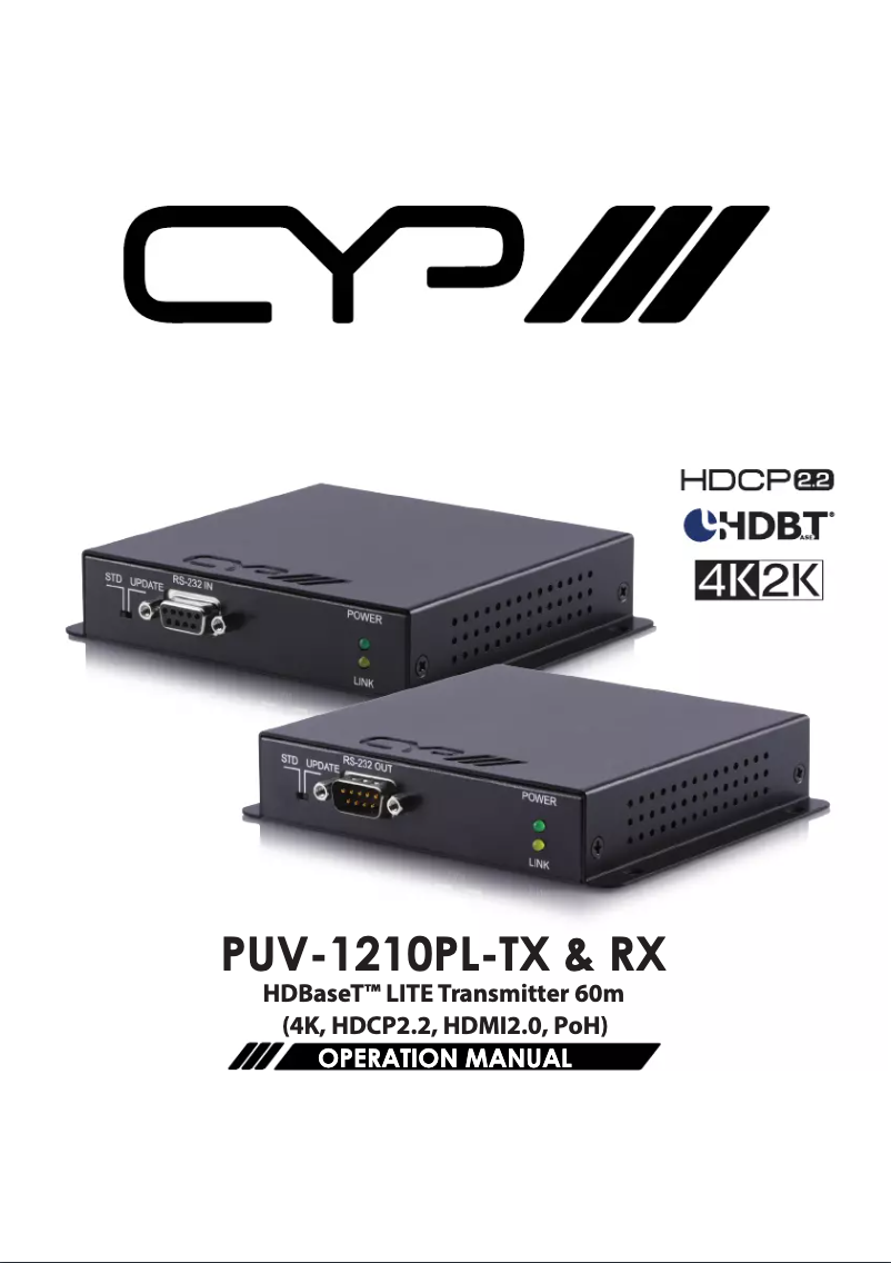 Página 1 del manual Manual de usuario CYP PUV-1210PL-TX