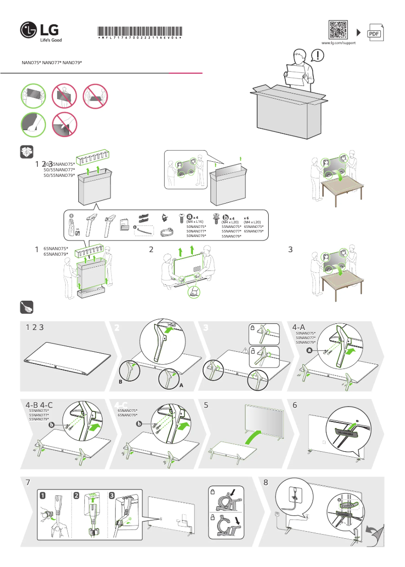 Imagen de la primera página del manual del dispositivo 55NANO756PA