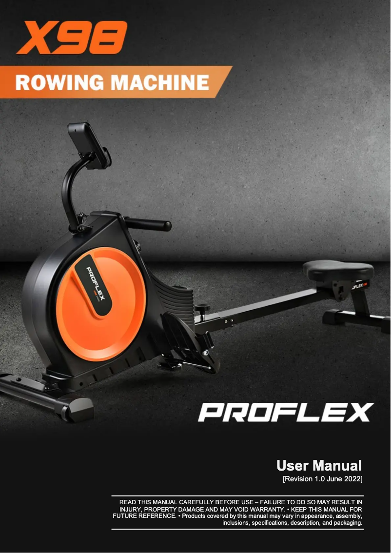 Página 1 del manual Manual de usuario Proflex X98