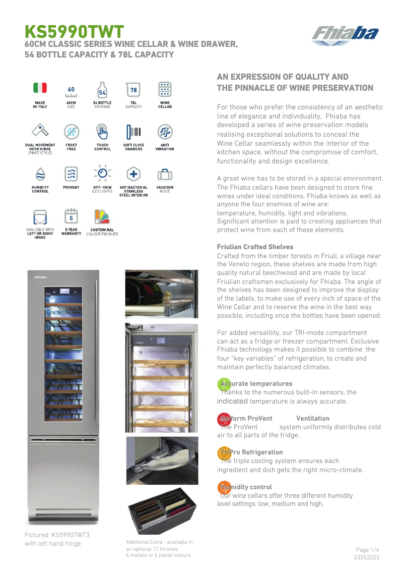 Página 1 del manual Ficha técnica Fhiaba KS5990TWT3A