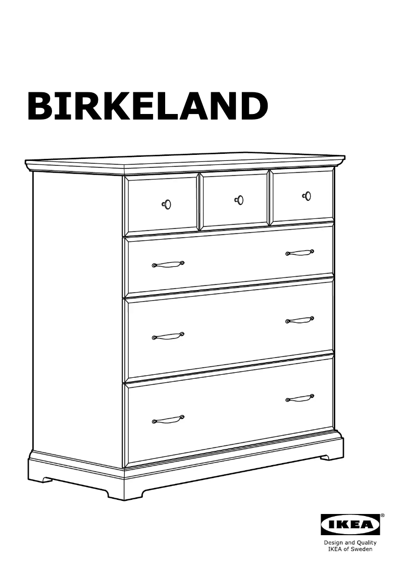Imagen de la primera página del manual del dispositivo BIRKELAND (6 Drawers)