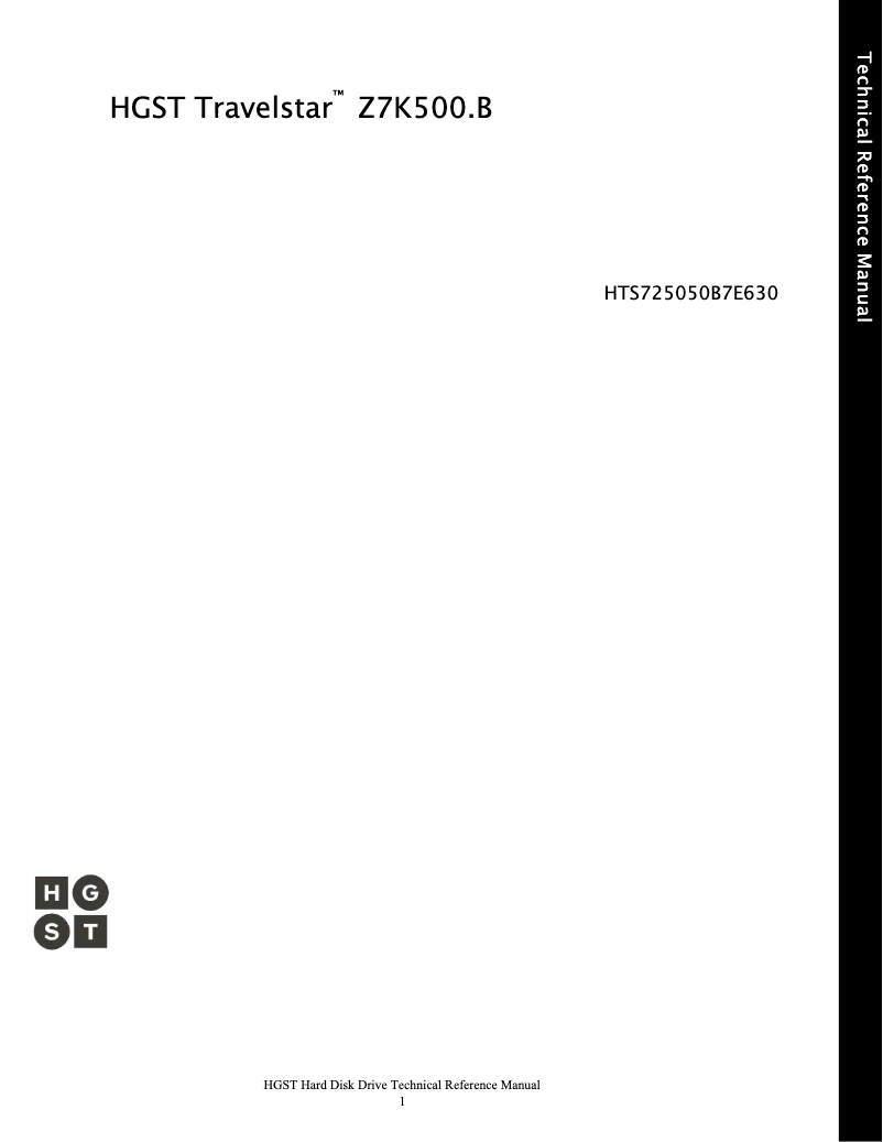 Imagen de la primera página del manual del dispositivo Travelstar Z7K500.B