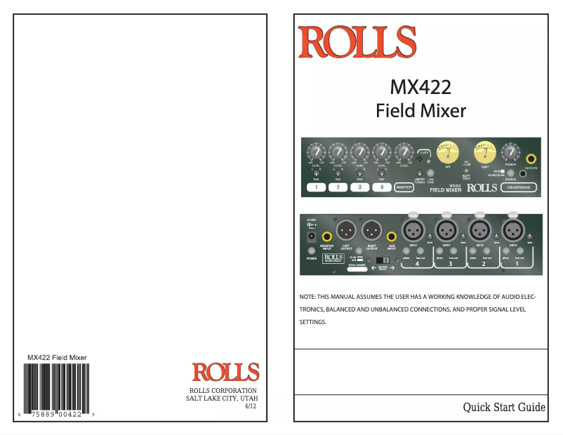 Imagen de la primera página del manual del dispositivo MX422