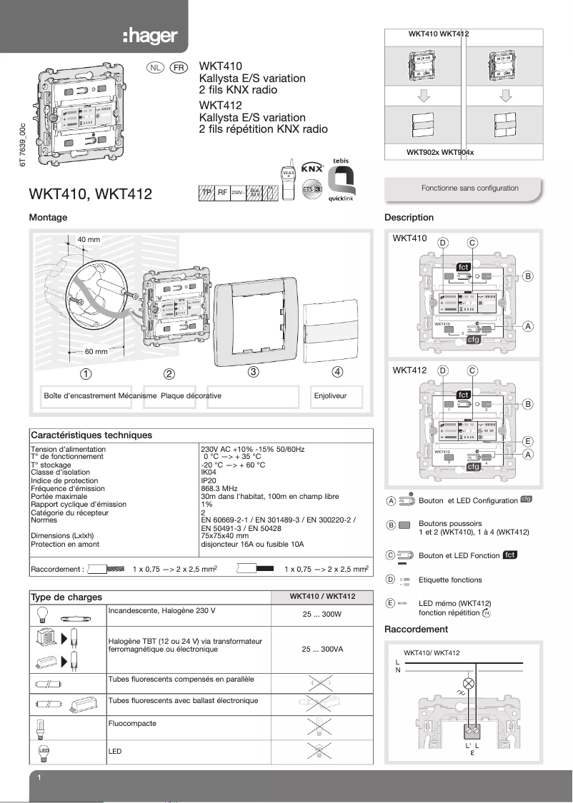 Página 1 del manual Manual de usuario Hager WKT712B