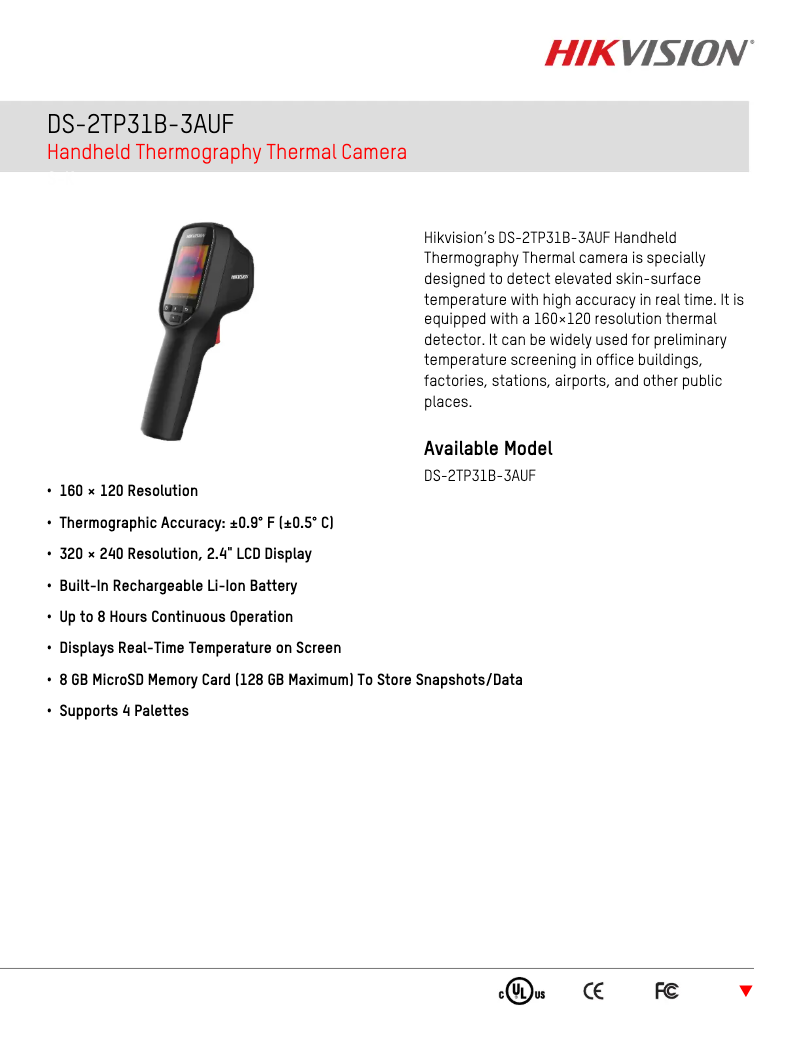 Página 1 del manual Ficha técnica Hikvision DS-2TP31B-3AUF