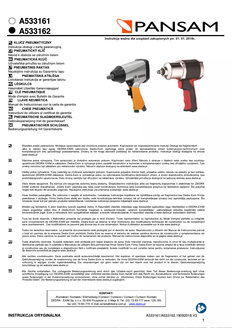 Página nº 1 - Manual de usuario Pansam A533162