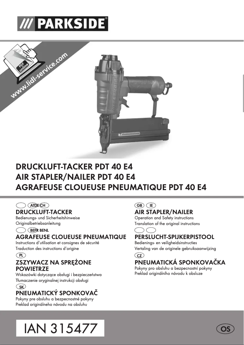 Página 1 del manual Manual de usuario Parkside PDT 40 E4