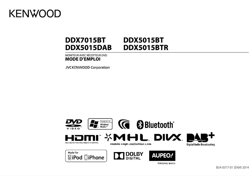 Página 1 del manual Manual de usuario Kenwood DDX5015BTR