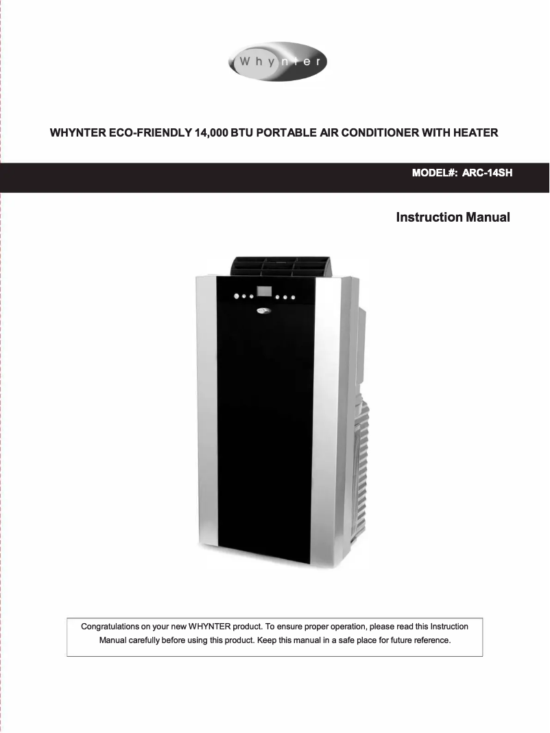 Imagen de la primera página del manual del dispositivo ARC-14SH