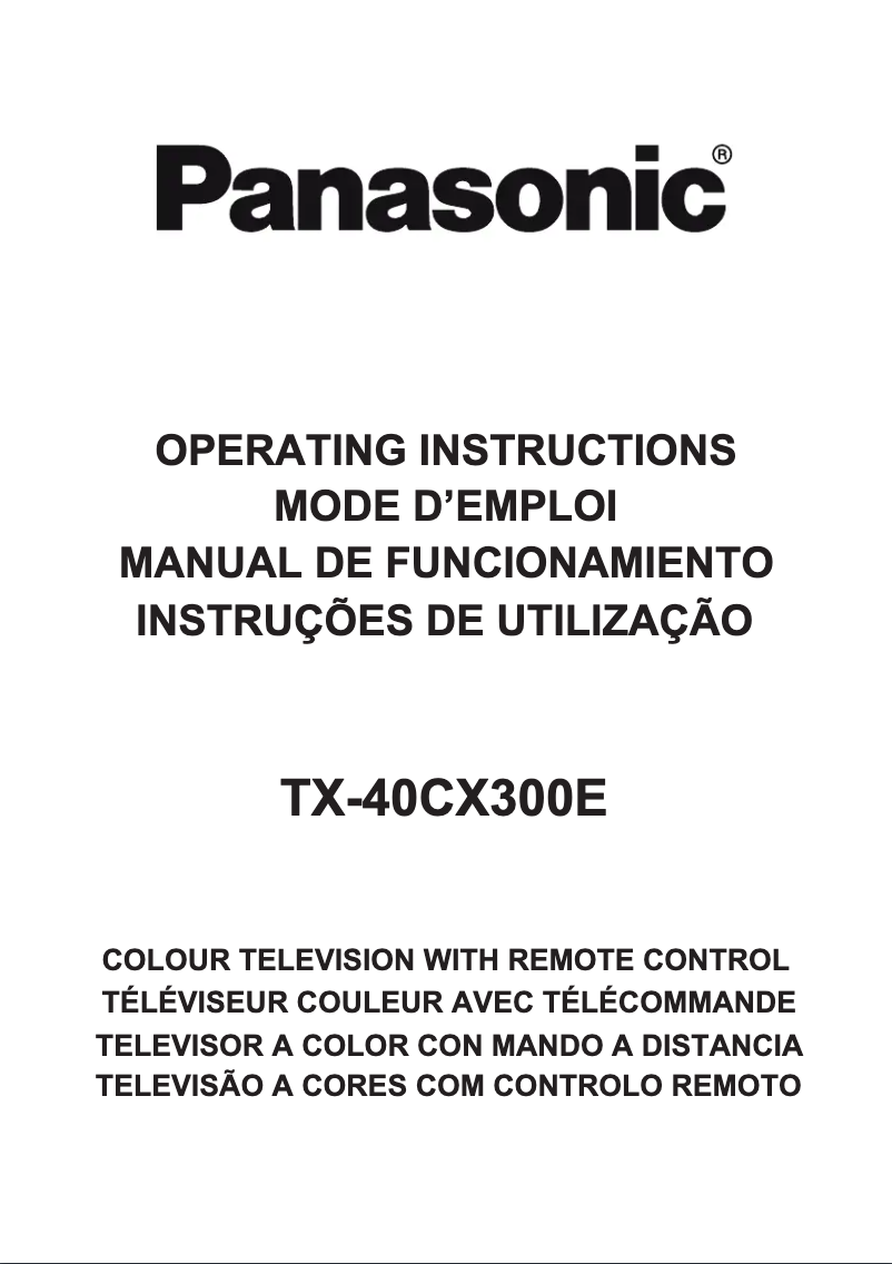 Imagen de la primera página del manual del dispositivo Viera TX-40CX300E