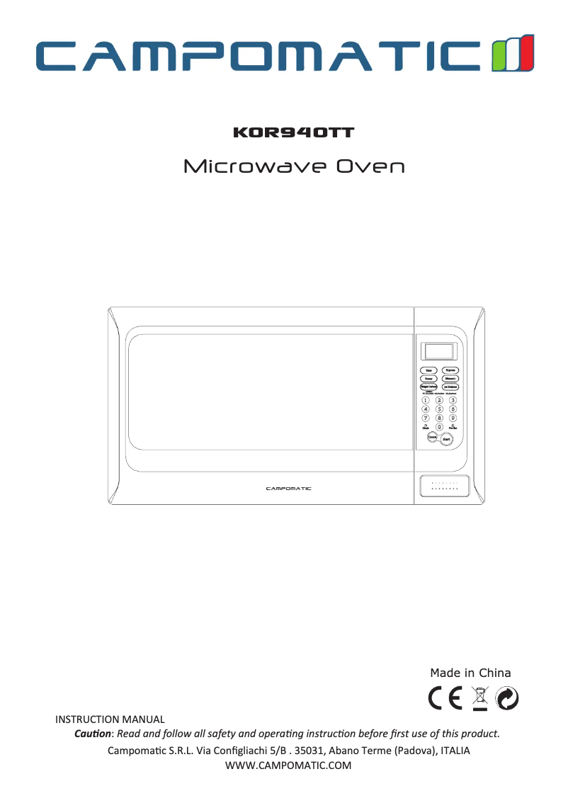 Página 1 del manual Manual de usuario Campomatic KOR940TT