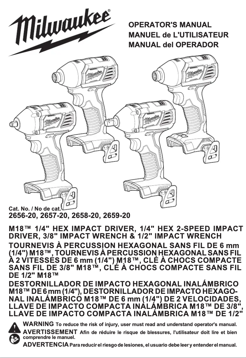 Página nº 1 - Manual de usuario Milwaukee M18 2659-22
