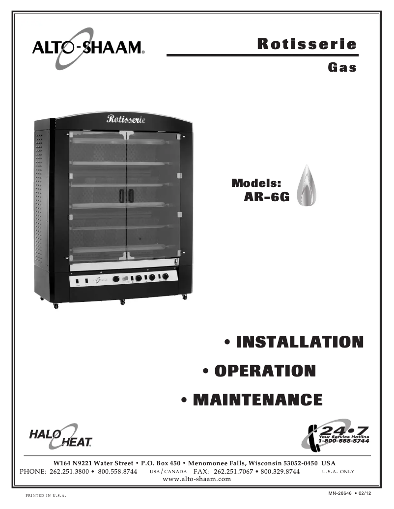 Imagen de la primera página del manual del dispositivo Rotisserie AR-6G