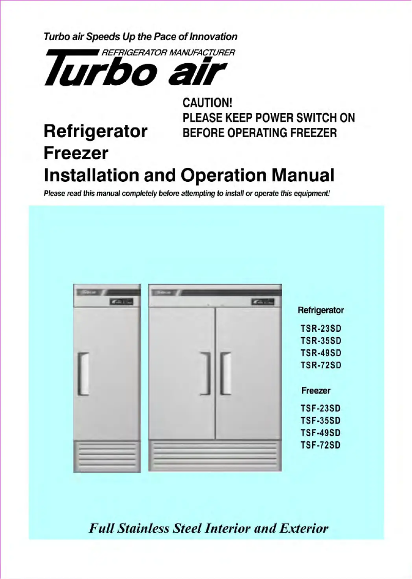 Imagen de la primera página del manual del dispositivo TSF-72SD