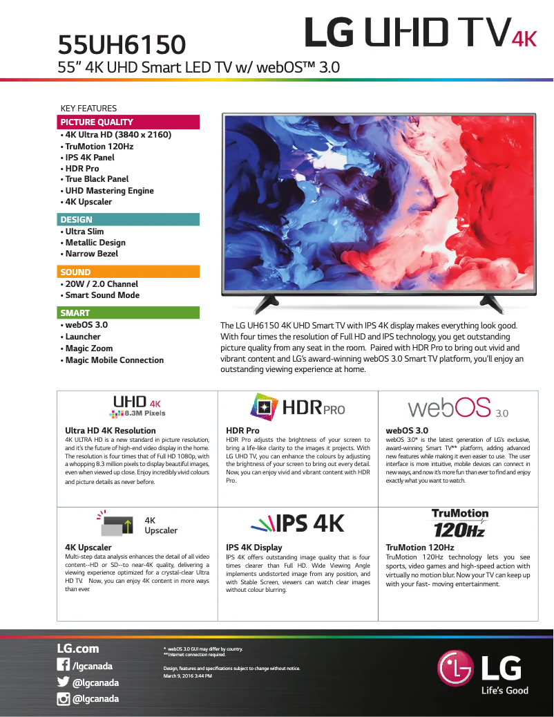 Página nº 1 - Ficha técnica LG 55UH6150