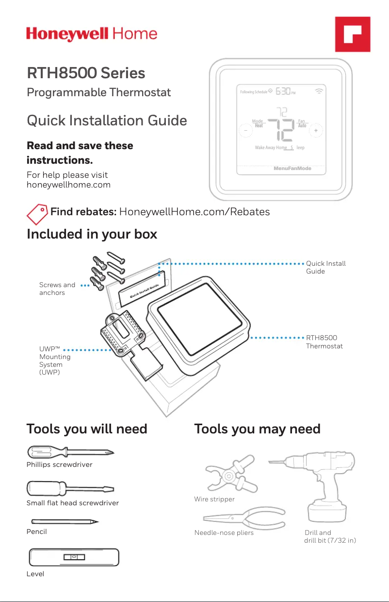 Imagen de la primera página del manual del dispositivo YRTH8560D1009/U