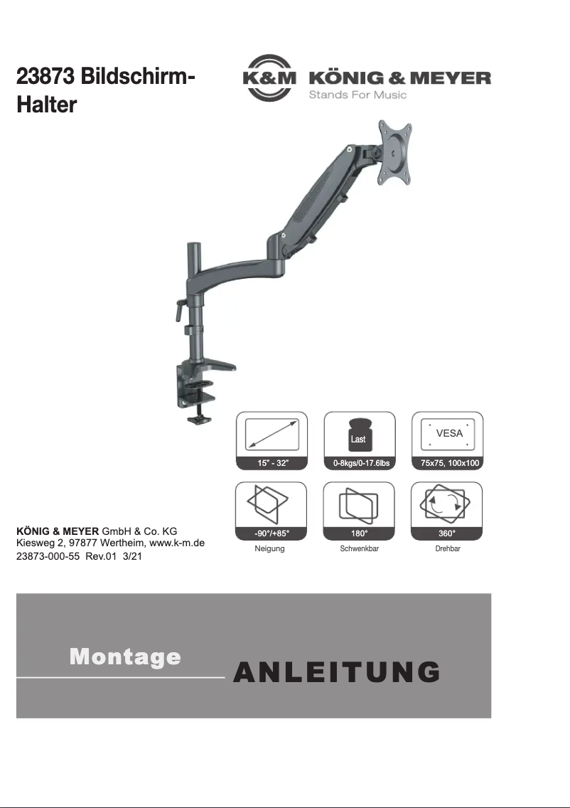 Página nº 1 - Manual de usuario Konig & Meyer 23873