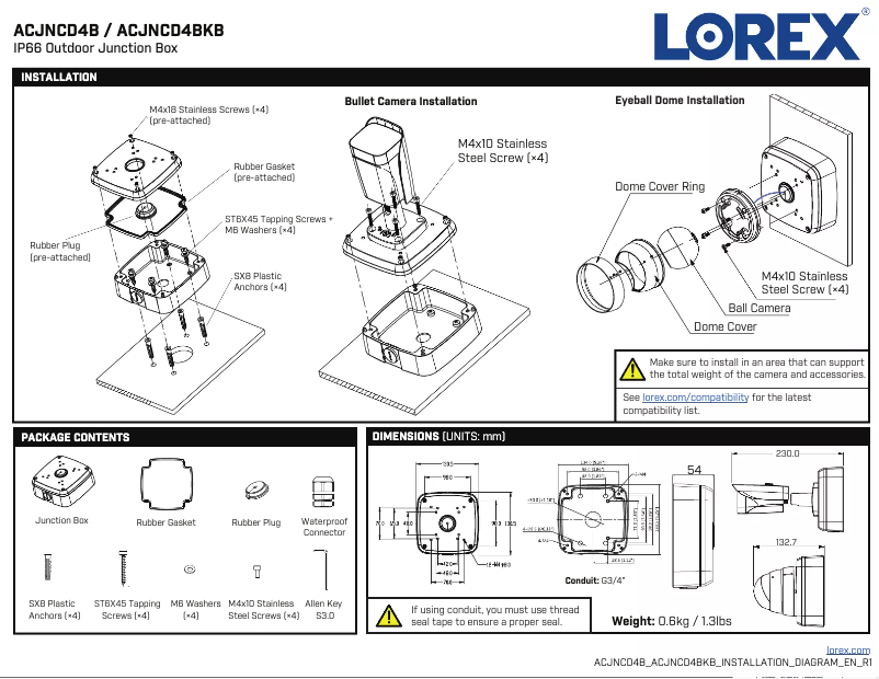Página nº 1 - Manual de usuario Lorex ACJNCD4B